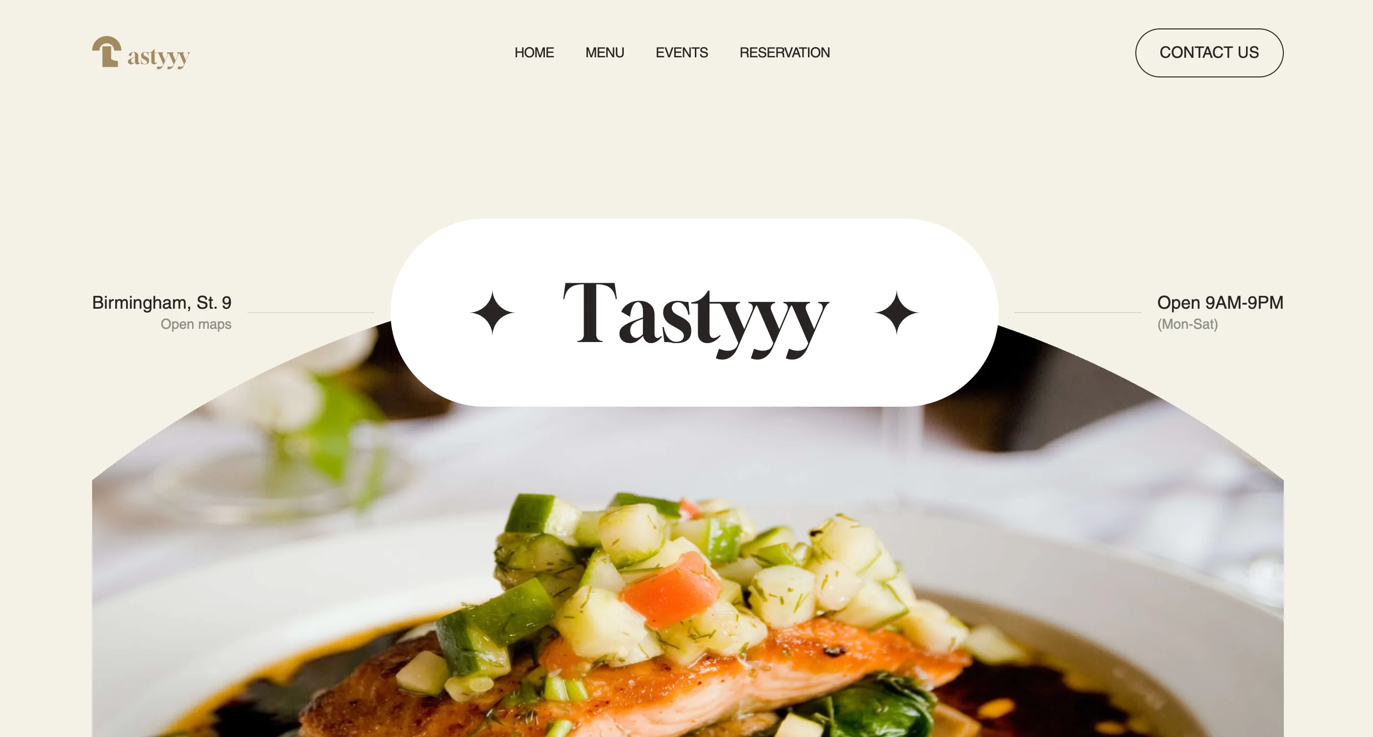 Tastyyy restaurant landing page