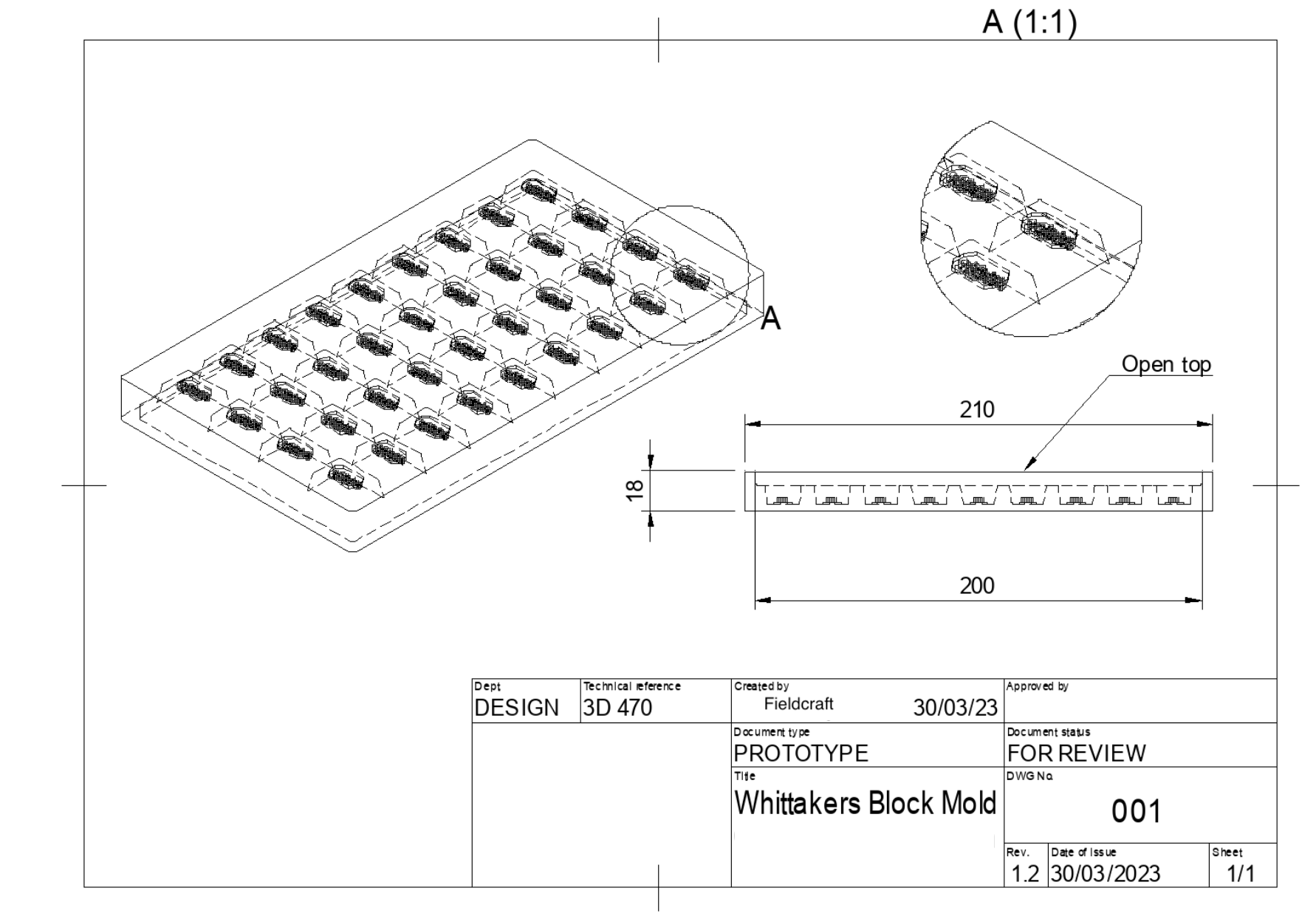 Raw component before finishing